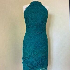 Elegant Teal Lace Dress